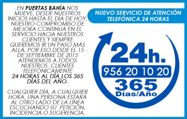 Nuevo servicio de atención telefónica 24 horas / 365 Días